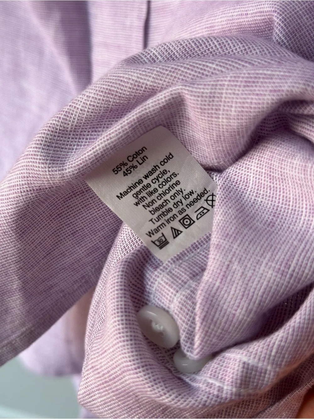 J.Crew Men’s Cotton/Linen Blend Button Down Shirt Lavender Excellent Condition